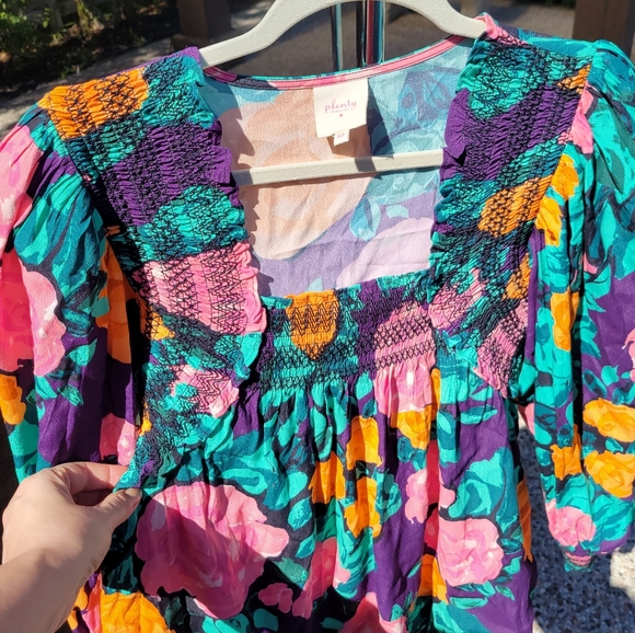 Nwot Plenty by Tracy Reese Puff-Sleeved Floral Blouse xs - Picture 12 of 14